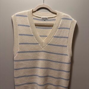 Reformation Janey Cotton Sweater Vest in the Pablo Stripe